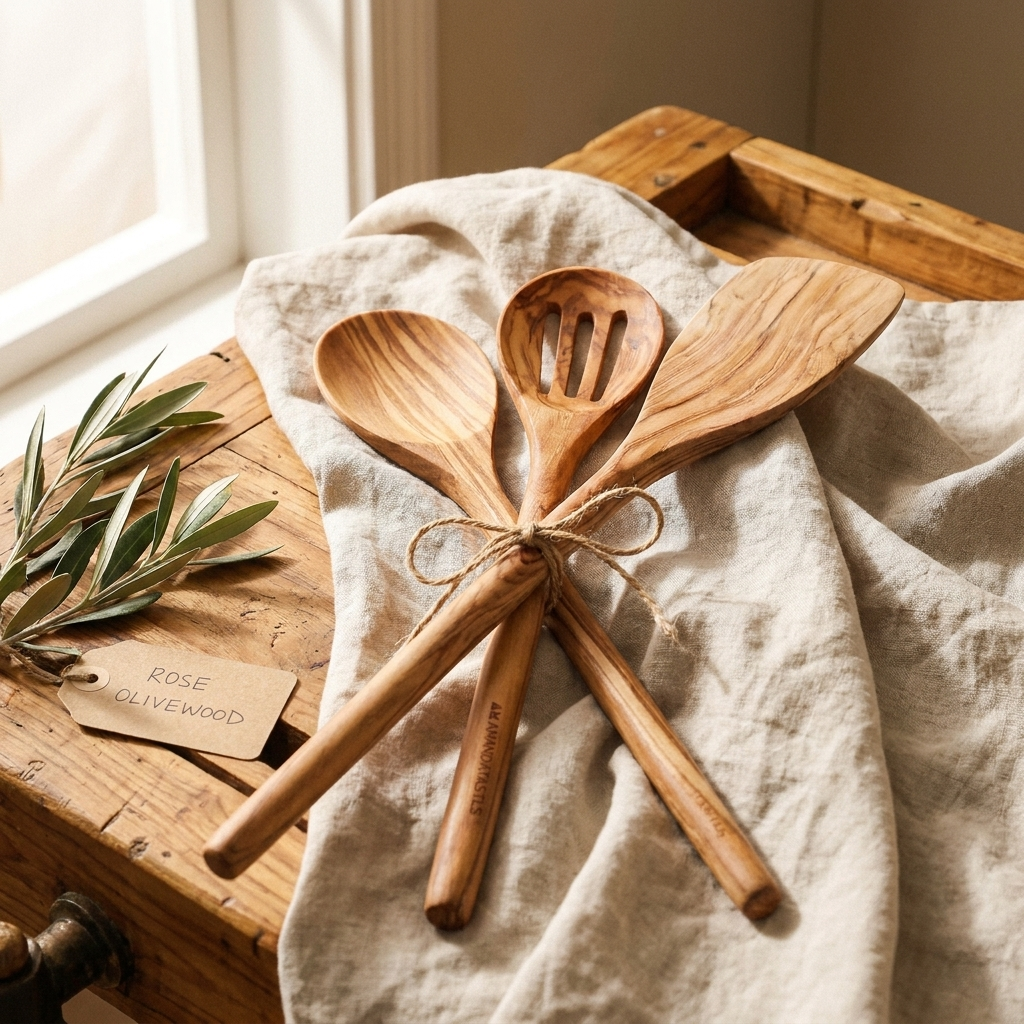 Rose's Olivewood 3-Piece Utensil Set