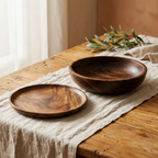 Rose's Olivewood Serving Pair | Plate & Dish