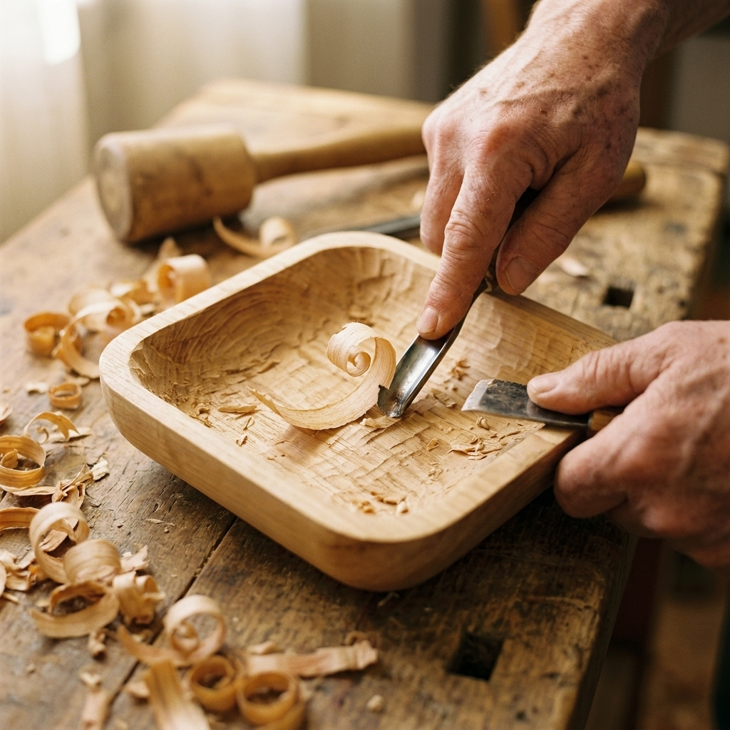 Rose's Olivewood Square Dish