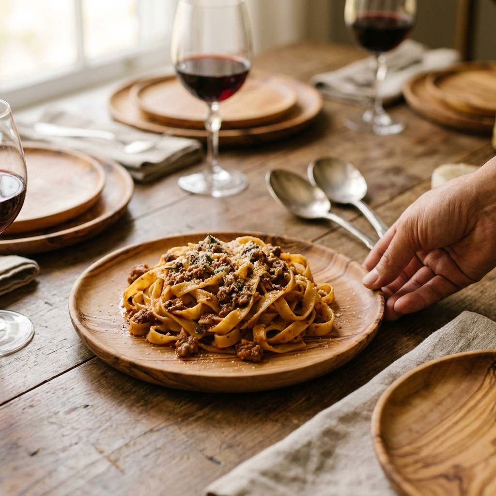 Rose's Olivewood Bowls & Plate Set — 4 Pieces