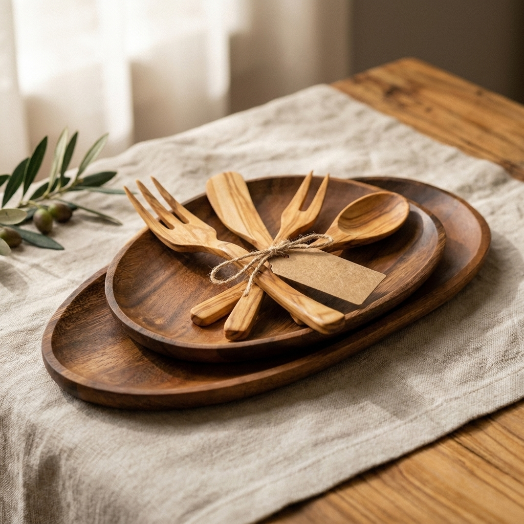 Rose's Olivewood Serving & Aperitivo Set — 6 Pieces