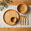 Rose's Olivewood Table Set — Light Olive Wood